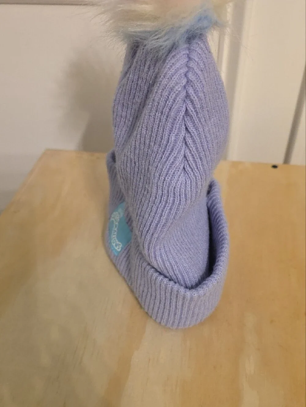 Squishmallows Lavender Knit Beanie with Pastel Rainbow Pom